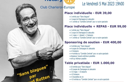 Spectacle Renaud Rutten "Sans blagues" CEME Dampremy.
Réservation via info@charleroi-europe.be